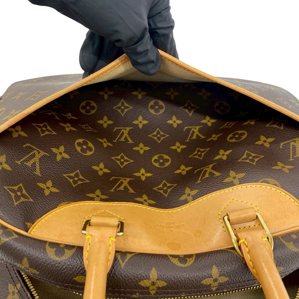 LOUIS VUITTON Authentic Vintage Brown Monogram Leather Deauville Boston Bag - Picture 10 of 10